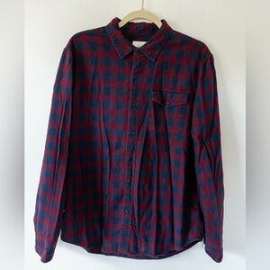 SET OF 2 American Eagle Men’s Buffalo Check Button-Up Shirts, Size L